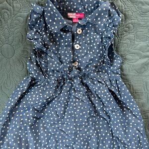 Penelope Mack Navy Blue Polka Dot Sleeveless Dress